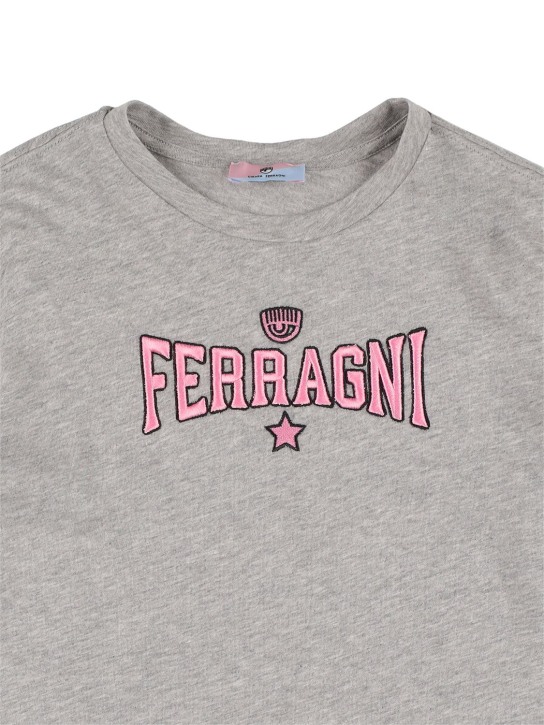 Chiara Ferragni: T-SHIRT AUS BAUMWOLLJERSEY MIT GESTICKTEM LOGO