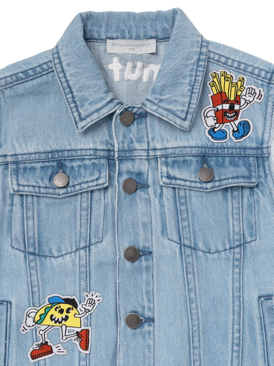 Stella McCartney Kids: Gilet in denim di cotone organico con patch