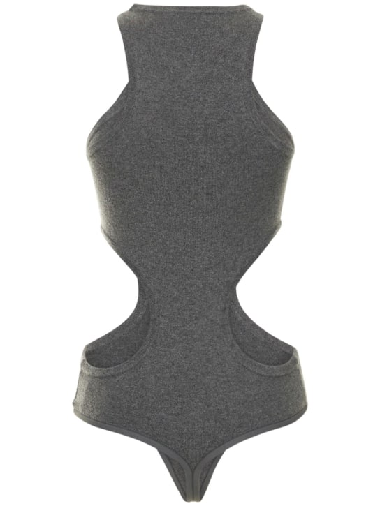 Michael Kors Collection: Gerippter Kaschmirjersey-Body mit Ausschnitt