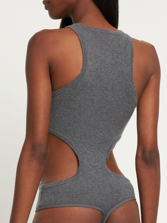Michael Kors Collection: Gerippter Kaschmirjersey-Body mit Ausschnitt