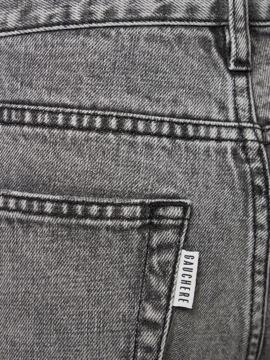 Gauchere: Jeans rectos de talle bajo de denim de algodón