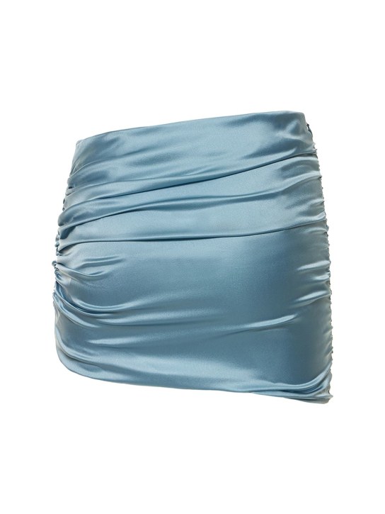 Alessandra Rich: Jupe courte asymétrique en satin de soie