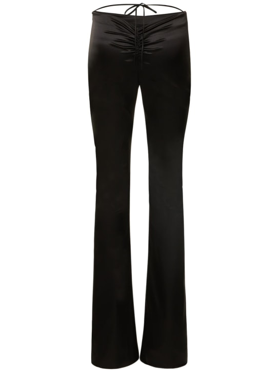Alessandra Rich: Hose aus Seidensatin mit ausgestelltem Bein