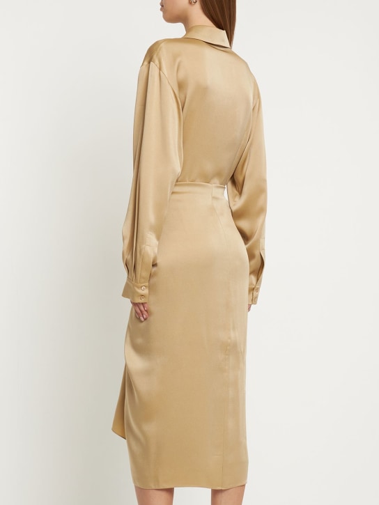 Michael Kors Collection: MIDIKLEID AUS TECHNOSTOFF MIT KNOTEN
