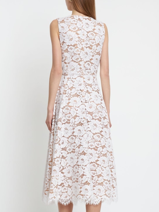 Michael Kors Collection: Cotton blend floral lace midi dress