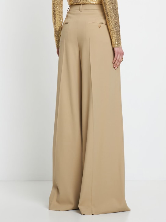 Michael Kors Collection: Pantaloni larghi vita alta in serge di lana