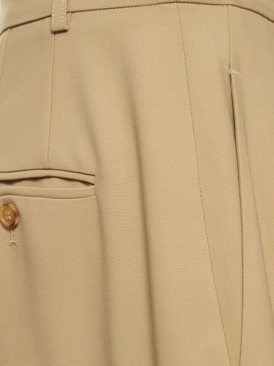 Michael Kors Collection: Pantaloni larghi vita alta in serge di lana