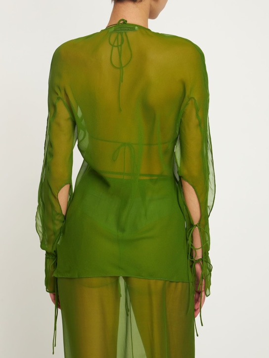 Christopher Esber: Blouse & soutien-gorge en mousseline de soie