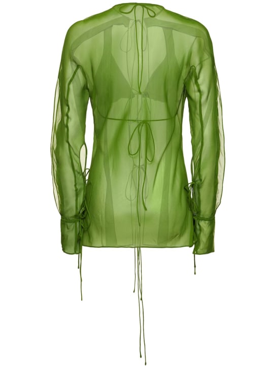 Christopher Esber: Blouse & soutien-gorge en mousseline de soie
