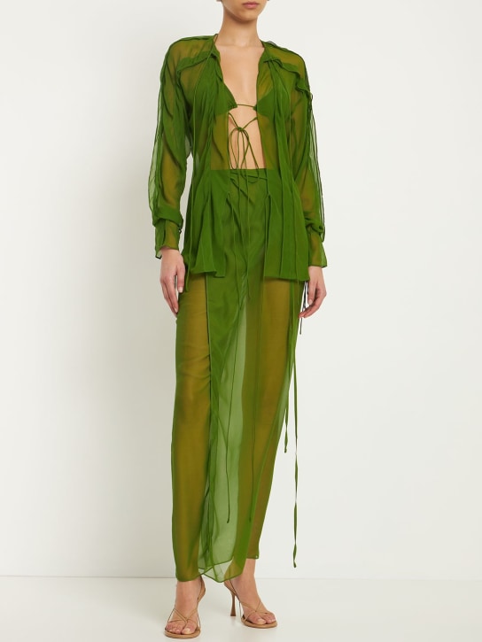 Christopher Esber: Blouse & soutien-gorge en mousseline de soie