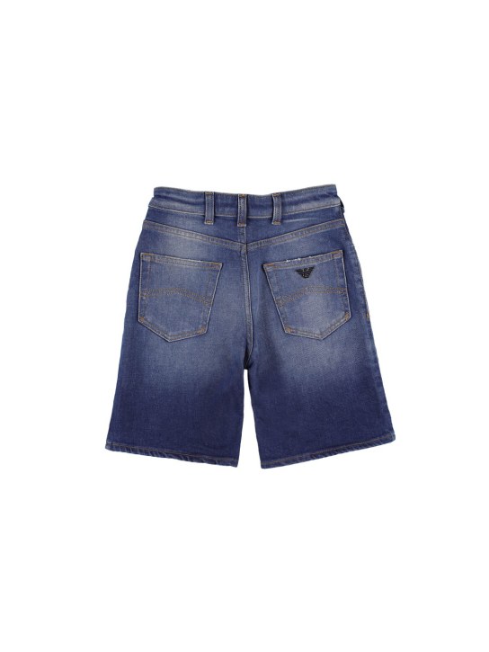 Emporio Armani: Washed cotton denim Bermuda shorts