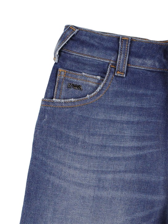 Emporio Armani: Washed cotton denim Bermuda shorts