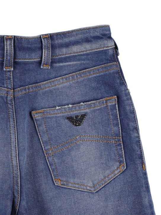 Emporio Armani: Washed cotton denim Bermuda shorts