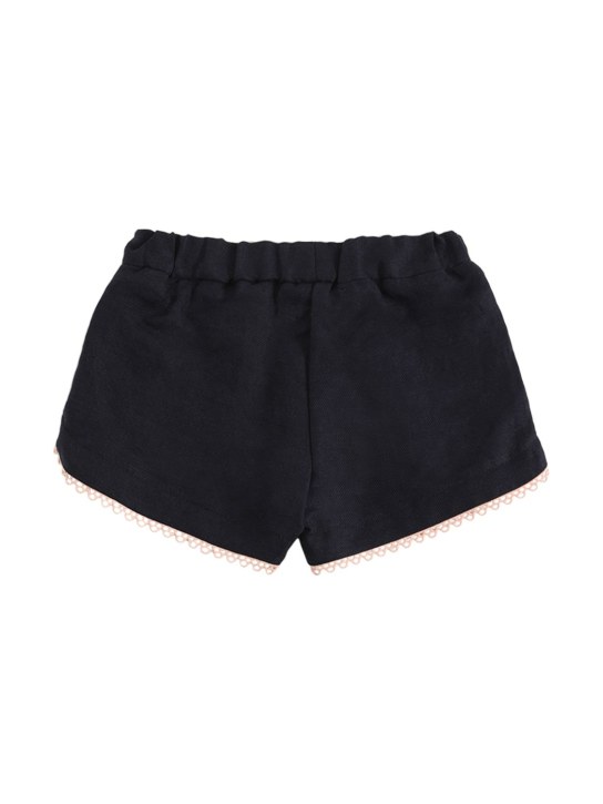 Chloé: Embroidered cotton & linen shorts