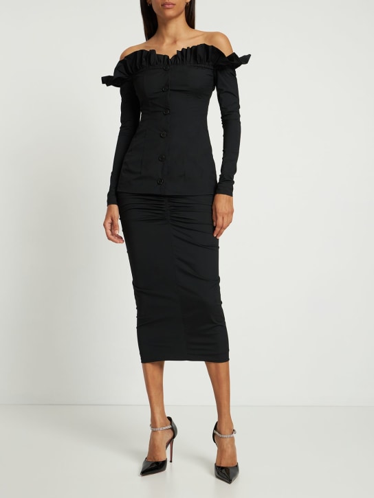 Philosophy Di Lorenzo Serafini - Top con spalle scoperte in taffetà stretch