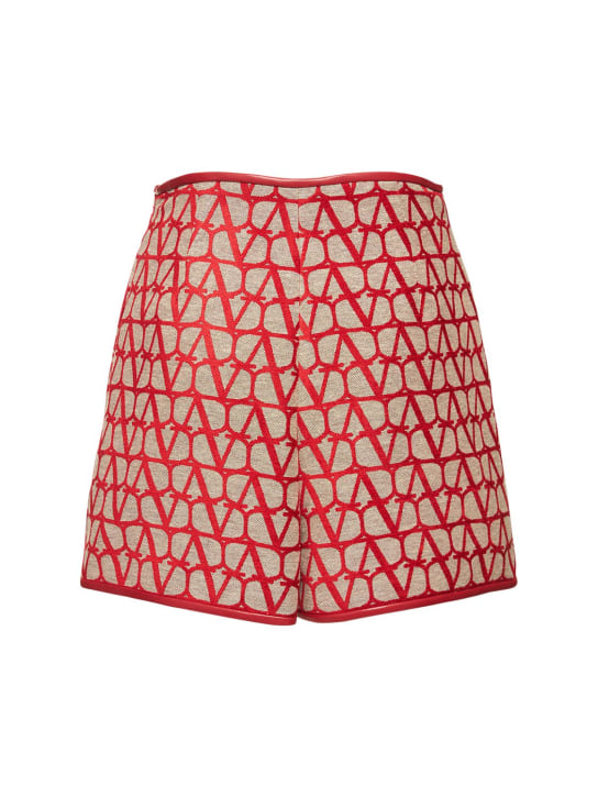 Valentino: Logo jacquard canvas mini shorts