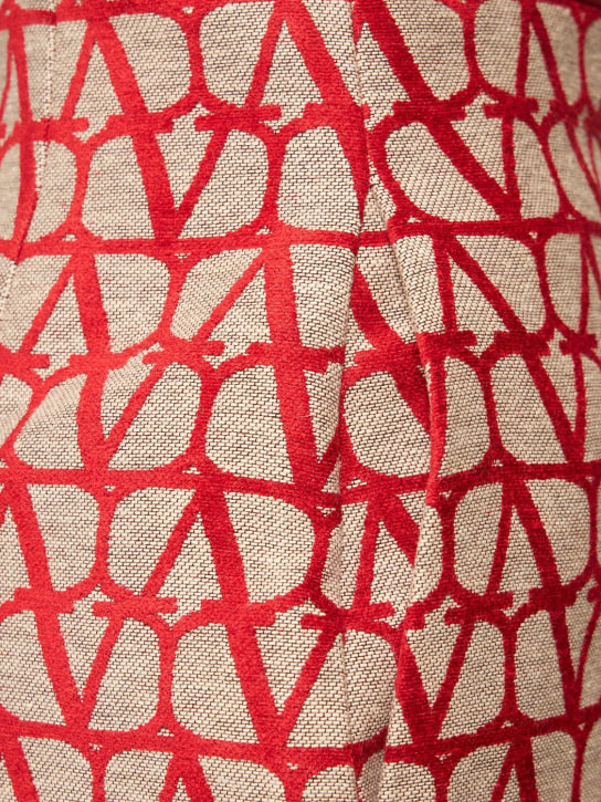 Valentino: Logo jacquard canvas mini shorts