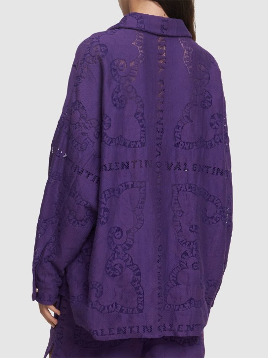 Valentino: Camicia oversize in guipure di cotone
