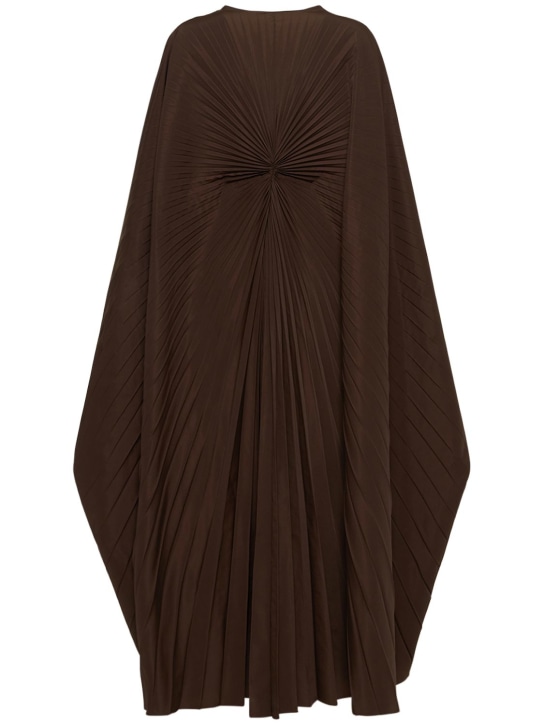 Valentino: Micro faille plisse long dress