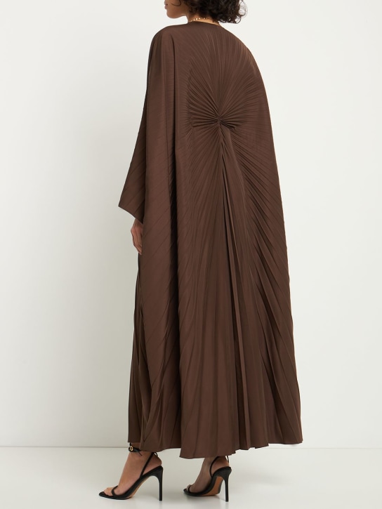 Valentino: Micro faille plisse long dress