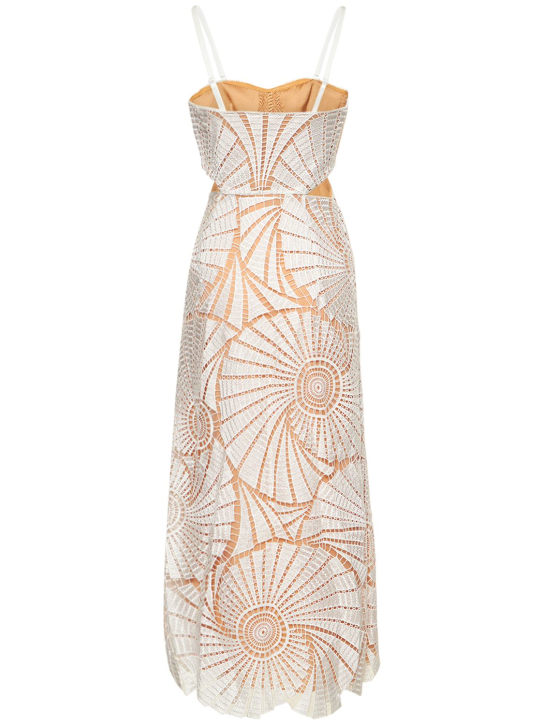 SIMKHAI: Jamie Fossil guipure midi dress