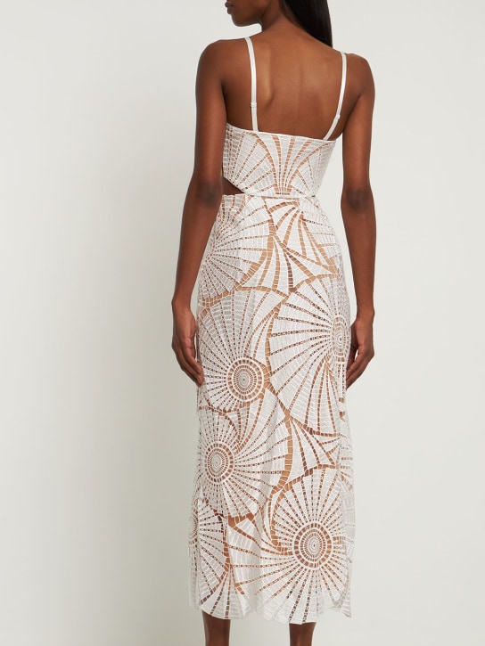SIMKHAI: Jamie Fossil guipure midi dress