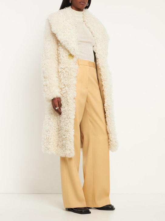 Jil Sander: Manteau long en laine d'agneau