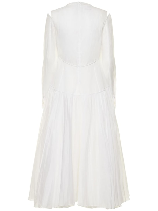 Jil Sander: Robe midi en organza de coton