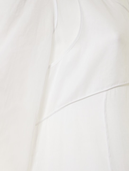 Jil Sander: Robe midi en organza de coton