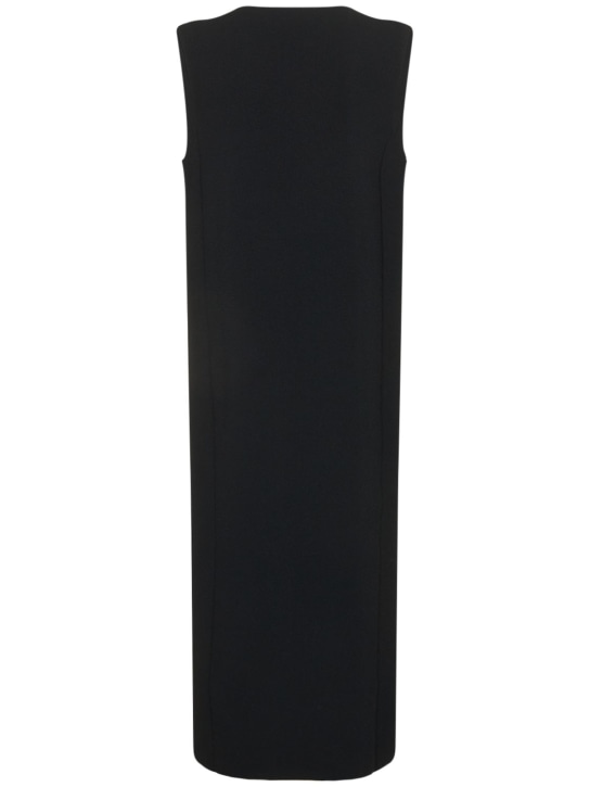 Jil Sander: Vestito midi in interlock con scollo a V