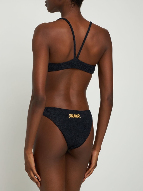 Dsquared2: Wrinkled back logo bikini bottom