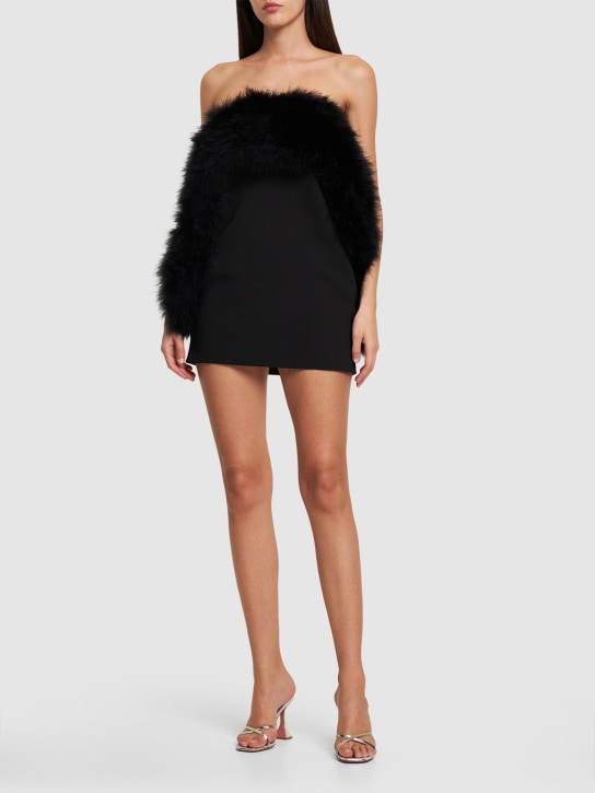 16arlington - Robe courte en crêpe et plumes Blaise