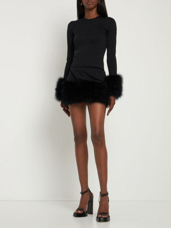 16arlington - Jupe en jersey de viscose avec plumes Haile