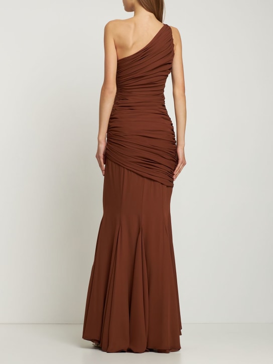Giuseppe Di Morabito: Ruched crepe georgette long dress