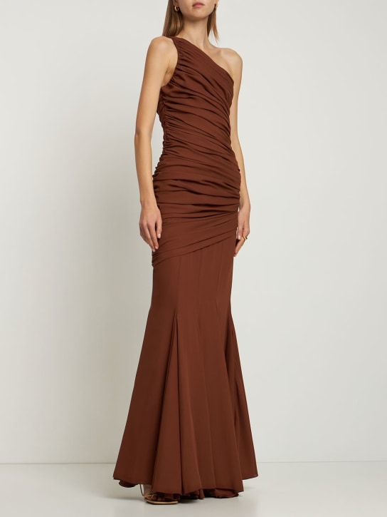 Giuseppe Di Morabito: Ruched crepe georgette long dress