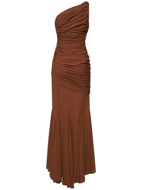 Giuseppe Di Morabito: Ruched crepe georgette long dress