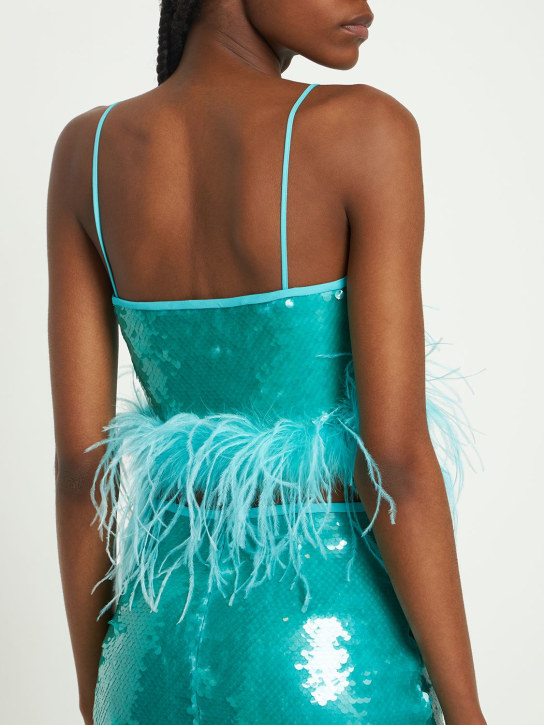 Giuseppe Di Morabito: Sequined top w/ feathers