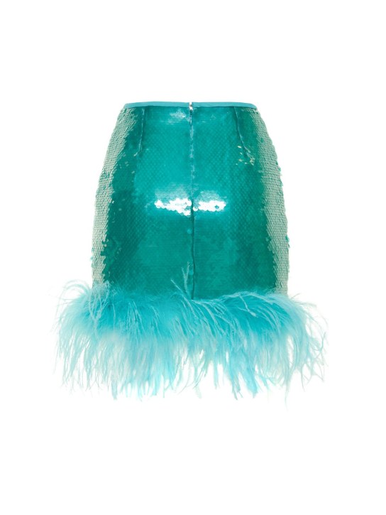 Giuseppe Di Morabito: Jupe courte en sequins et plumes