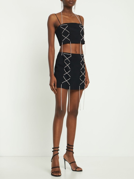 Giuseppe Di Morabito - Lave-up cady envers satin mini skirt