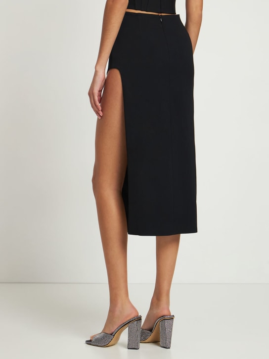 Giuseppe Di Morabito: Jupe midi en satin envers cady avec fente