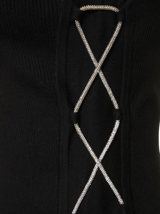 Giuseppe Di Morabito: Oberteil aus Stretch-Strickmaterial mit Schnürung