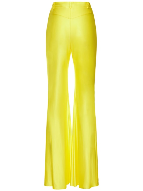 Alexandre Vauthier: Pantalon évasé en jersey brillant taille haute