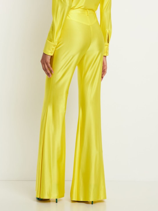 Alexandre Vauthier: Pantalon évasé en jersey brillant taille haute