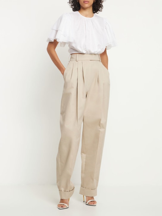 Alexandre Vauthier - Gerade Hose aus Twill mit hohem Bund