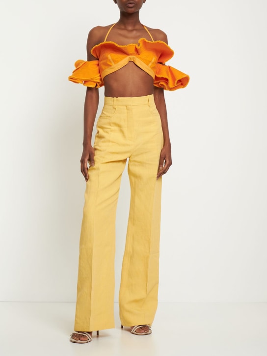 Jacquemus: Pantaloni vita alta Le Pantalon Sauge in twill