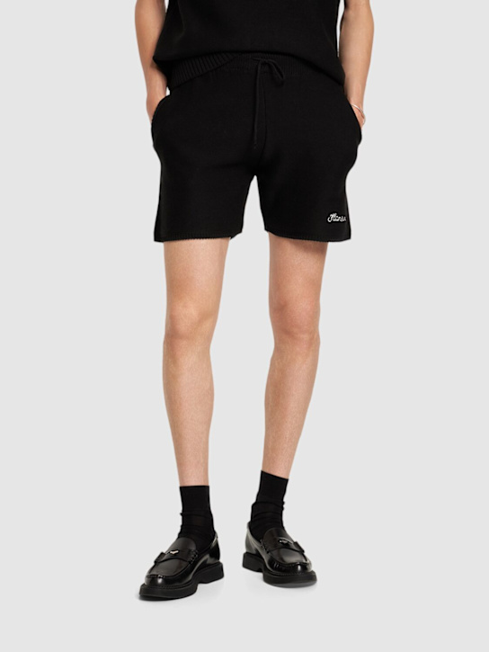 FLÂNEUR: STRICK-SHORTS AUS BAUMWOLLMISCHUNG
