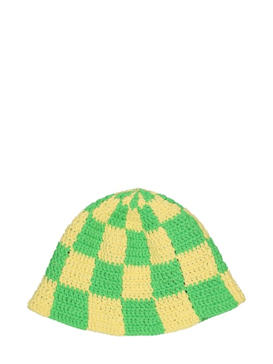 FLÂNEUR: Handgestrickte Baumwoll-Intarsien-Kappe