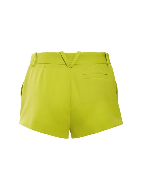 Versace: Short en sergé de laine à logo avec ceinture