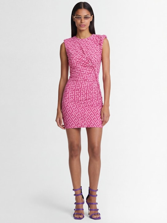 Versace - Robe courte en sablé imprimé monogramme