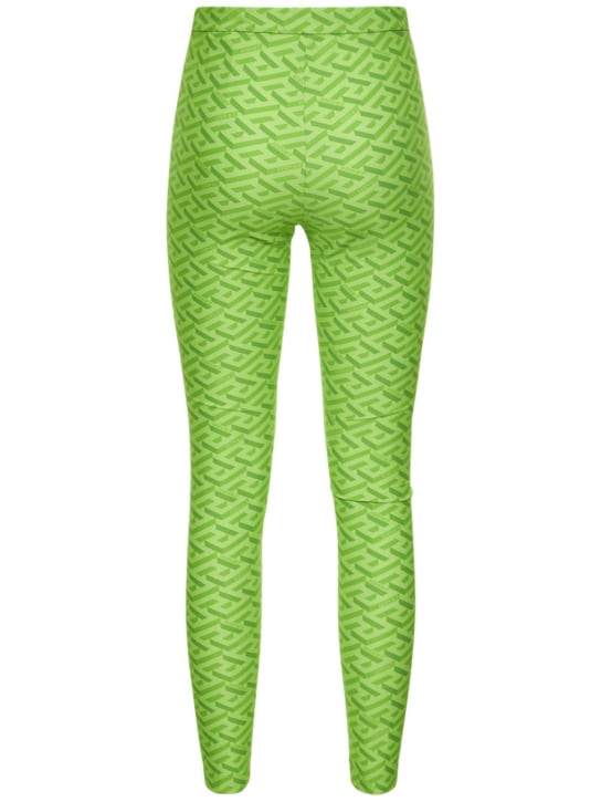 Versace: Legging en jersey imprimé logo